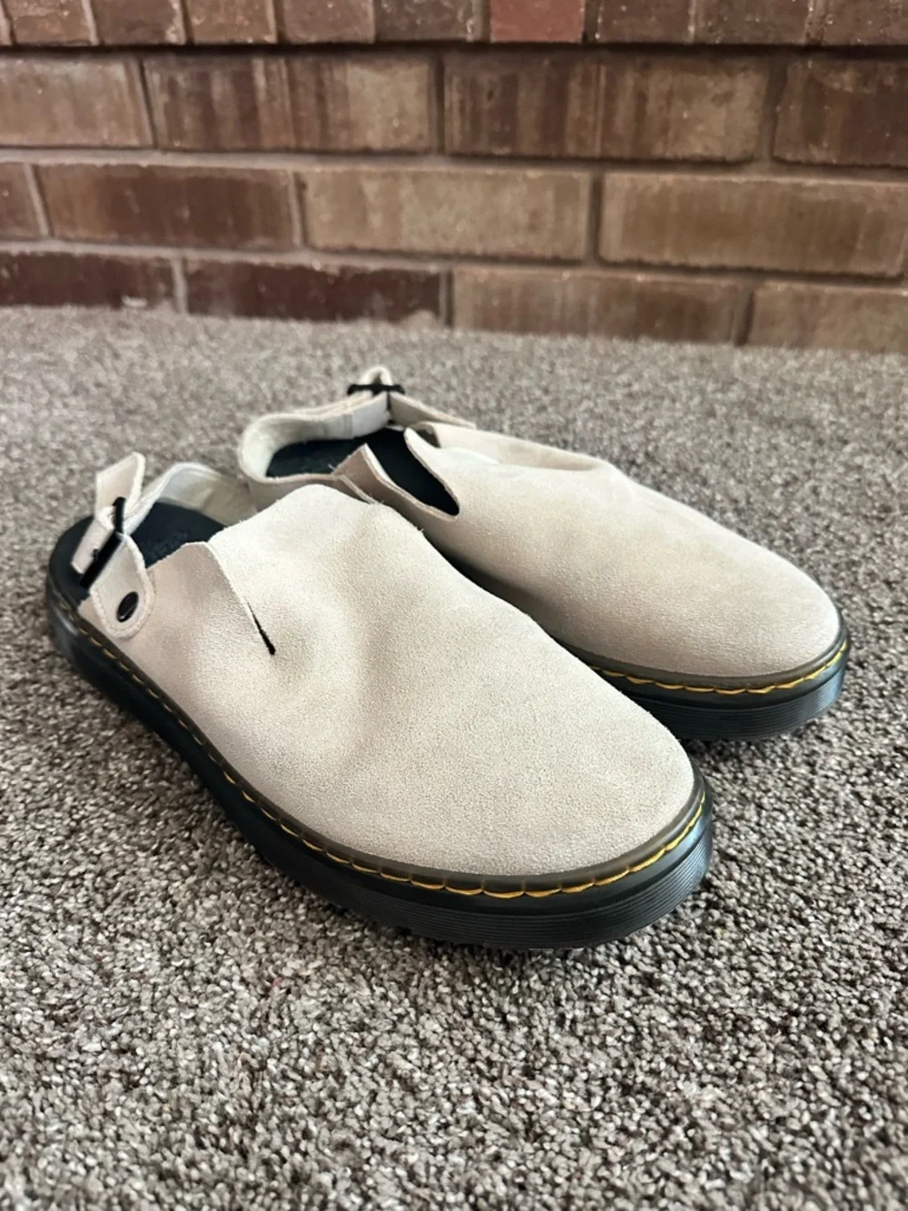 Dr. Martens Carlson Suede Slingback Mules Sand Beige Men's 11 Like New